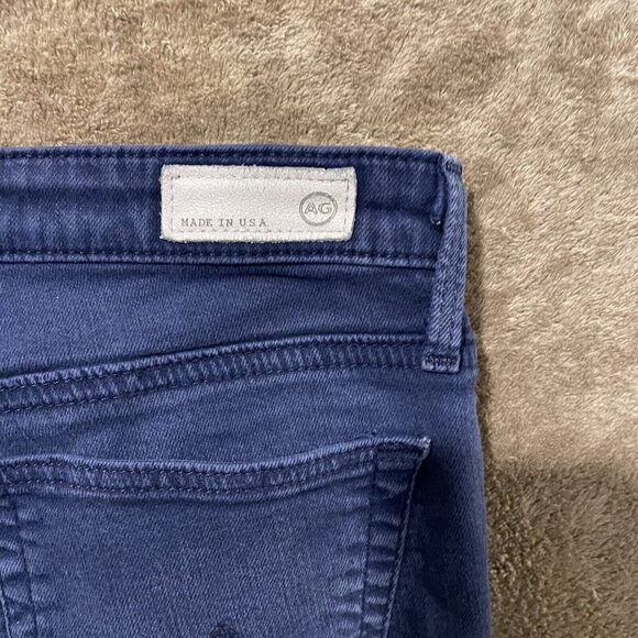 Ag Adriano Goldschmied 26R The Stevie Ankle Slim Straight Jeans Solid Navy Dark - Picture 4 of 9